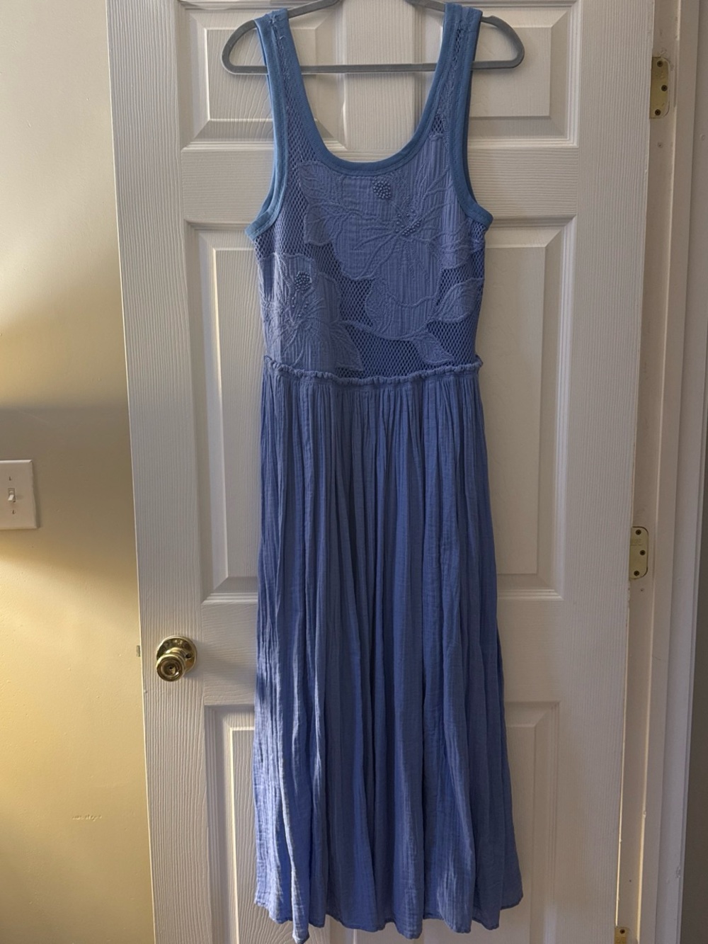 Free People Periwinkle Blue Crochet Bodice Maxi Dress
